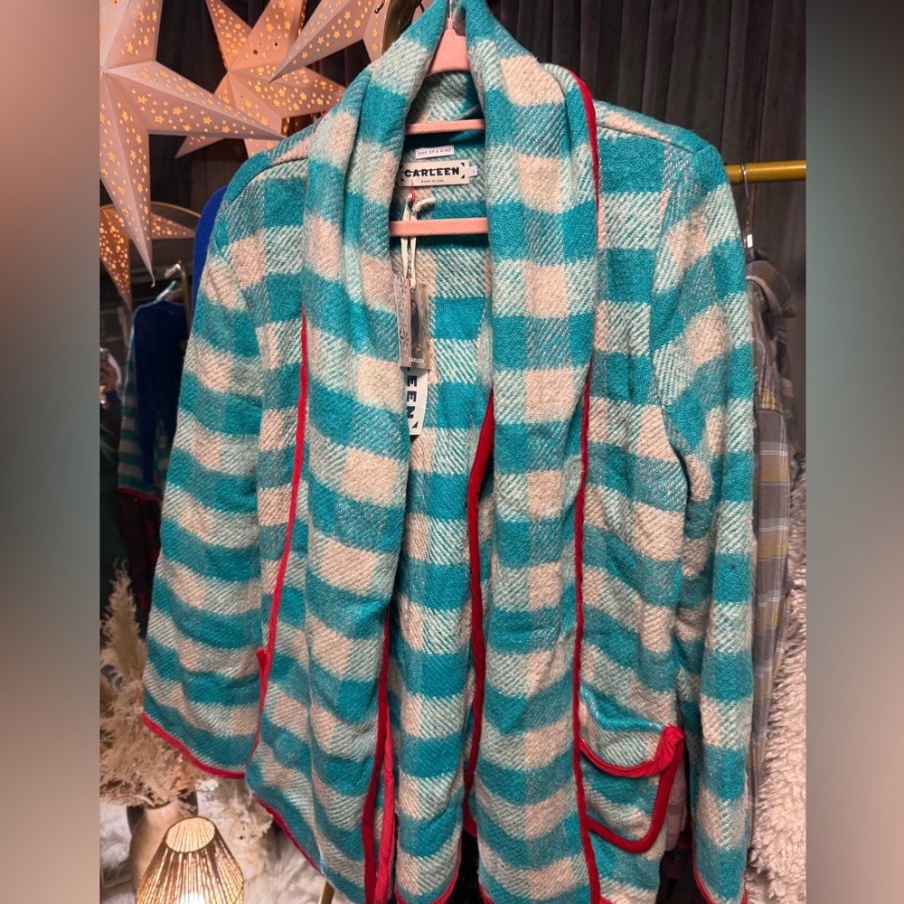 Carleen x Free People One-of-a-Kind Plaid Wool Scarf Jacket - Picture 5 of 7